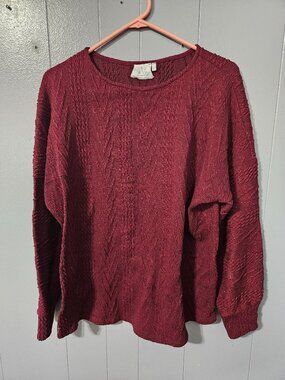 shopthemint.com Burgundy Textured Knit Crew Neck Sweater XL